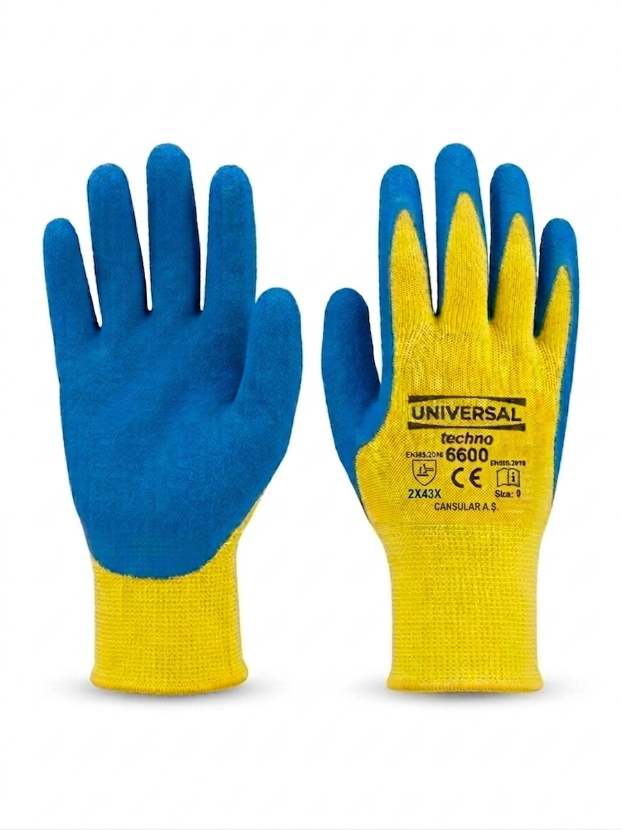 6600 Lateks Kaplama Universal 3/4 Kaplı Eldiven